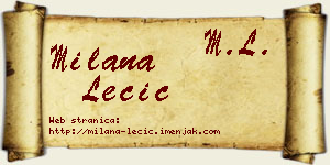 Milana Lečić vizit kartica